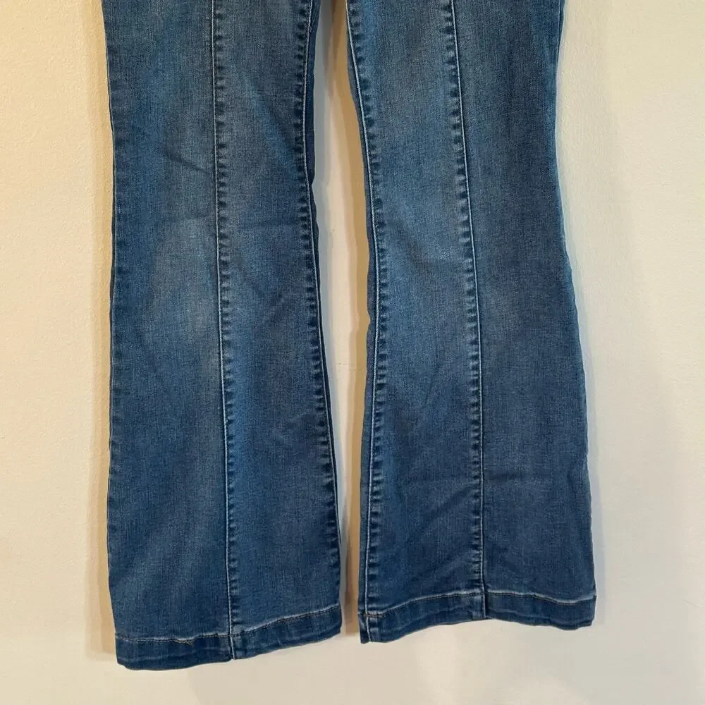 Art Class Flare Jeans Sz 12 Medium Wash Adjustable Waist Tabs Girls Jeans